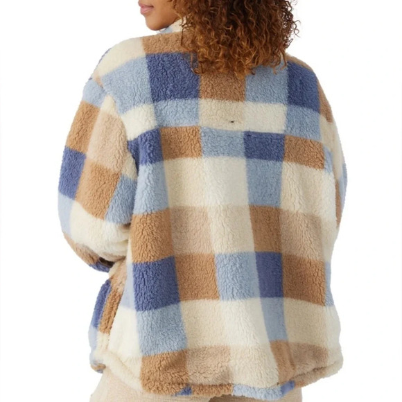 O'Neill Heath Plaid High Pile Fleece Jacket, winter white - Picture 11 of 13